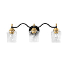 3-Light Modern Bathroom Vanity Light Ripple Glass Shades Wall Sconce - product image 1 | Zenvolit