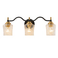 3-Light Modern Bathroom Vanity Light Ripple Glass Shades Wall Sconce - product image 2 | Zenvolit