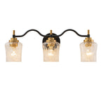 3-Light Modern Bathroom Vanity Light Ripple Glass Shades Wall Sconce - product image 2 | Zenvolit