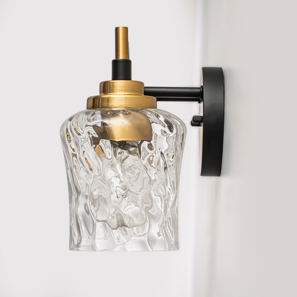 3-Light Modern Bathroom Vanity Light Ripple Glass Shades Wall Sconce - product image 4 | Zenvolit