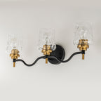 3-Light Modern Bathroom Vanity Light Ripple Glass Shades Wall Sconce - product image 6 | Zenvolit