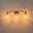 3-Light Modern Bathroom Vanity Light Ripple Glass Shades Wall Sconce - product image 9 | Zenvolit