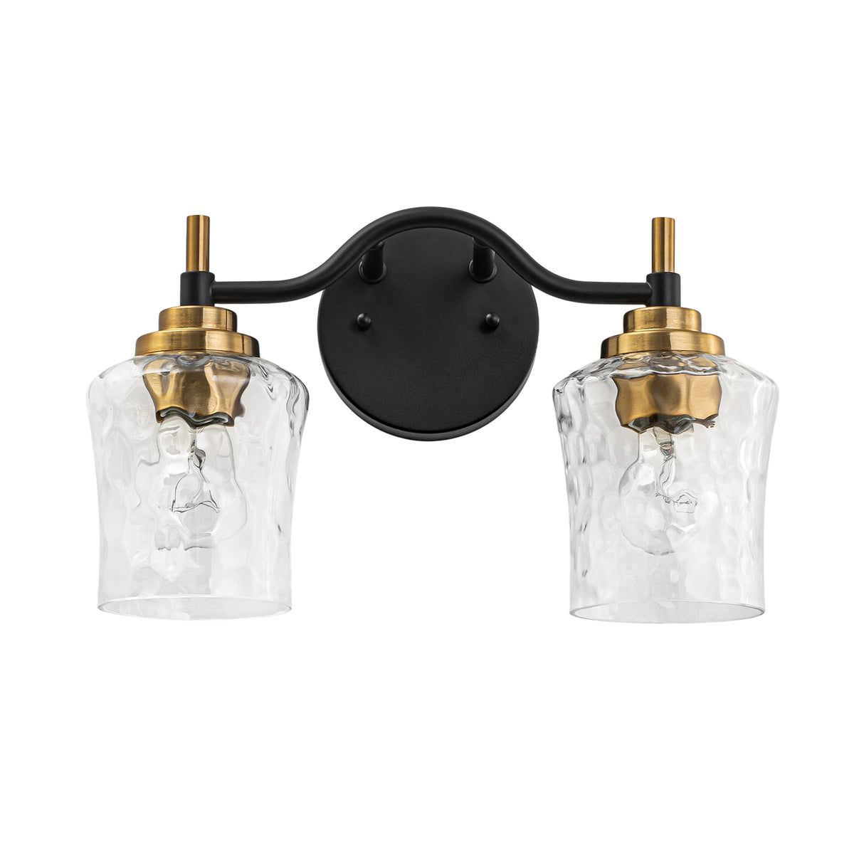 2-Light Modern Bathroom Vanity Light Ripple Glass Shades Wall Sconce - product image 1 | Zenvolit