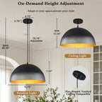 Black Pendant Light Dome Metal Shade Kitchen Island Dining Room - product image 6 | Zenvolit