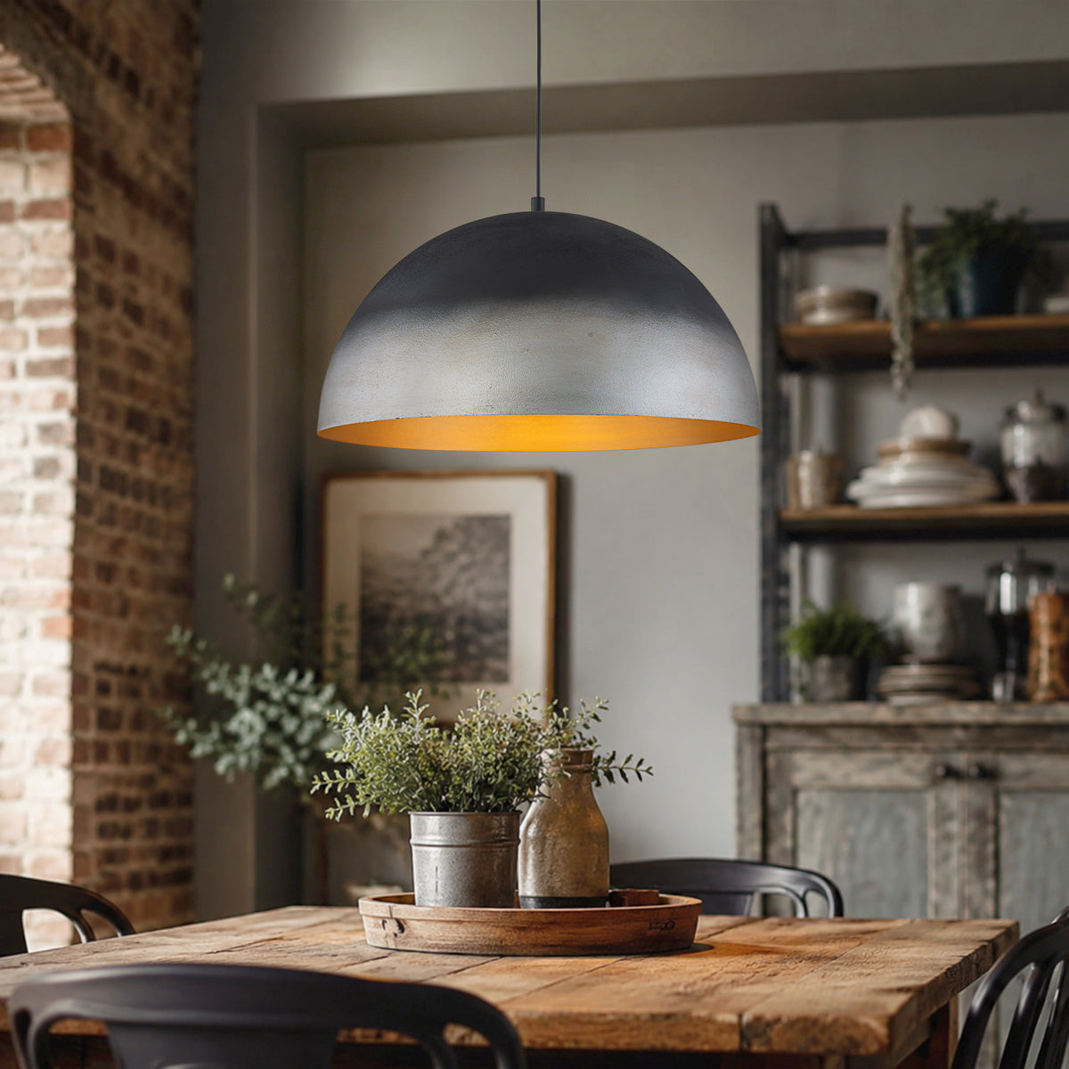 Black Pendant Light Dome Metal Shade Kitchen Island Dining Room - product image 1 | Zenvolit