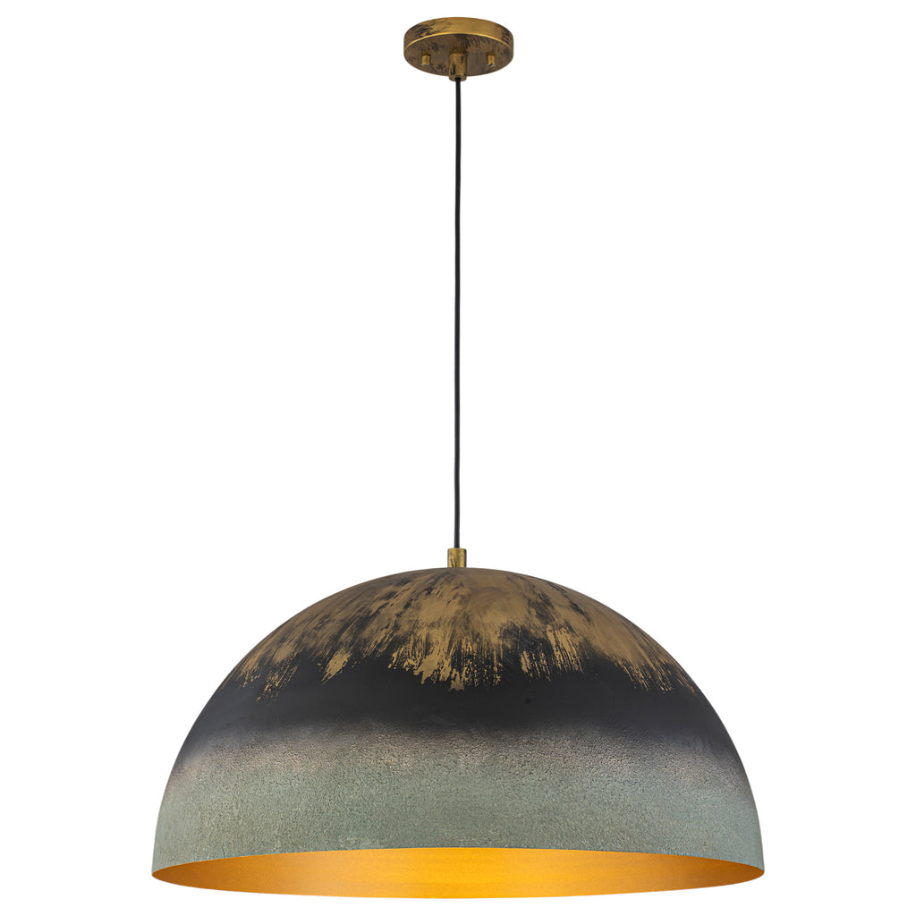 Black Gold & Patina Green Pendant Light Dome Metal Shade Kitchen - product image 11 | Zenvolit