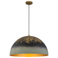 Black Gold & Patina Green Pendant Light Dome Metal Shade Kitchen - product image 11 | Zenvolit