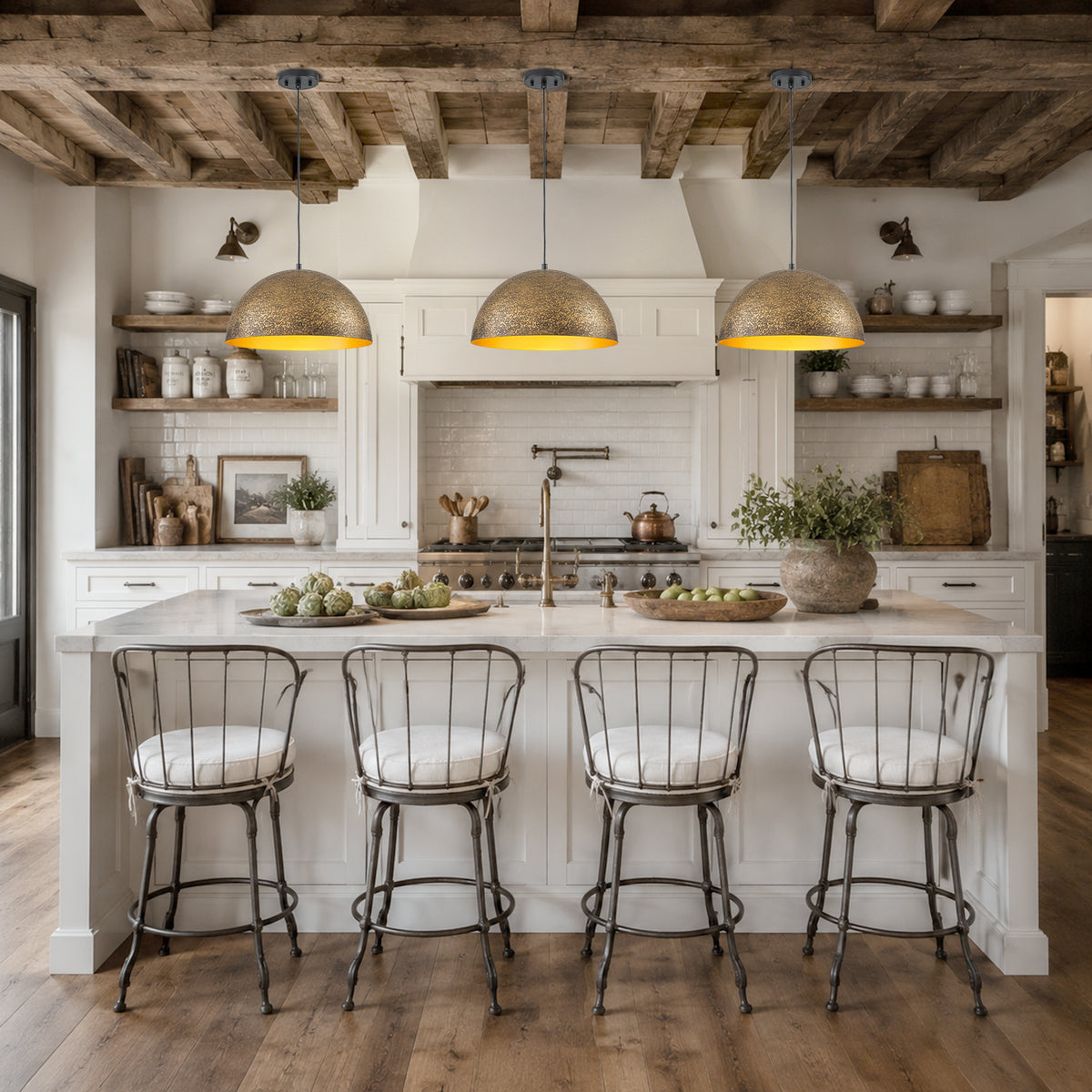 15.75 inch Industrial Dome Pendant Light Antique Bronze Metal Kitchen - product image 3 | Zenvolit