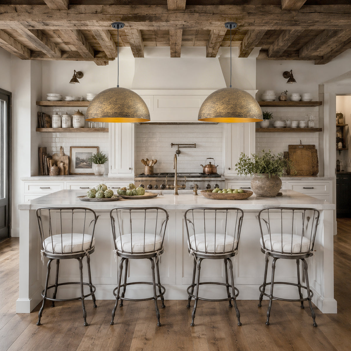 23.62 inch Industrial Dome Pendant Light Antique Bronze Metal Kitchen - product image 3 | Zenvolit