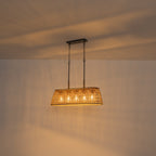 5 Light Rattan Chandelier Glass Shades Boho Pendant Light Kitchen - product image 6 | Zenvolit