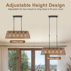 5 Light Rattan Chandelier Glass Shades Boho Pendant Light Kitchen - product image 15 | Zenvolit