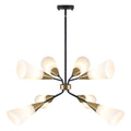 8-Light Sputnik Chandelier Milk Flared Glass Pendant Light Dining Room - product image 1 | Zenvolit