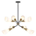 8-Light Sputnik Chandelier Milk Flared Glass Pendant Light Dining Room - product image 1 | Zenvolit