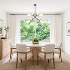8-Light Sputnik Chandelier Milk Flared Glass Pendant Light Dining Room