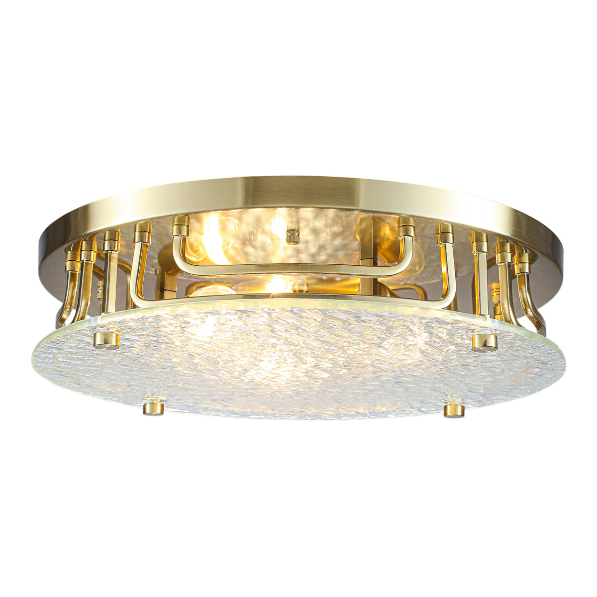 Modern 3-Light Flush Mount Ceiling Light Water Ripple Glass Lighting - product image 1 | Zenvolit