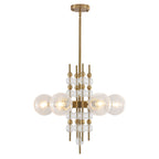 6 Light Crackle Glass Chandelier Clear Glass Globes Modern Dining - product image 1 | Zenvolit