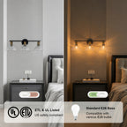 3-Light Bathroom Vanity Light Modern Clear Schoolhouse Glass Shades - product image 7 | Zenvolit