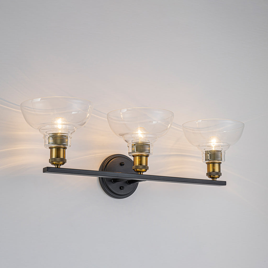3-Light Bathroom Vanity Light Modern Clear Schoolhouse Glass Shades - product image 12 | Zenvolit