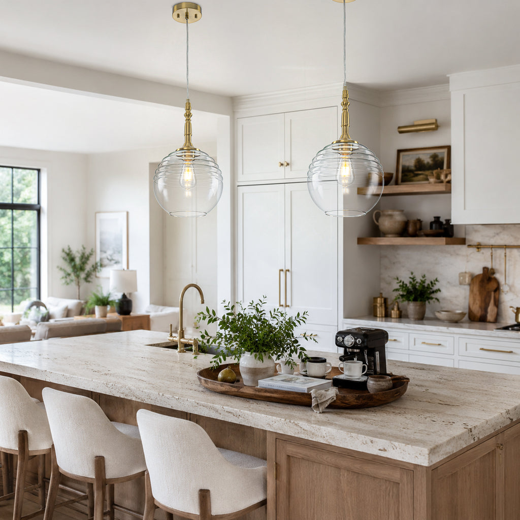 Clear Glass Globe Pendant Light Modern Transitional Hanging Light - product image 6 | Zenvolit