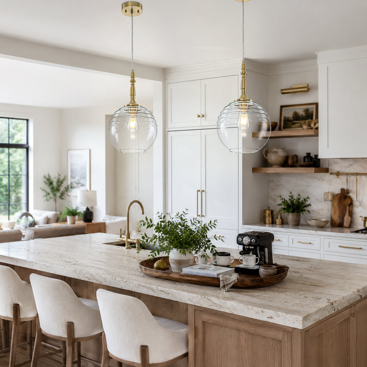 Clear Glass Globe Pendant Light Modern Transitional Hanging Light - product image 6 | Zenvolit