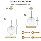 Clear Glass Globe Pendant Light Modern Transitional Hanging Light - product image 7 | Zenvolit