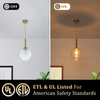 Clear Glass Globe Pendant Light Modern Transitional Hanging Light - product image 8 | Zenvolit