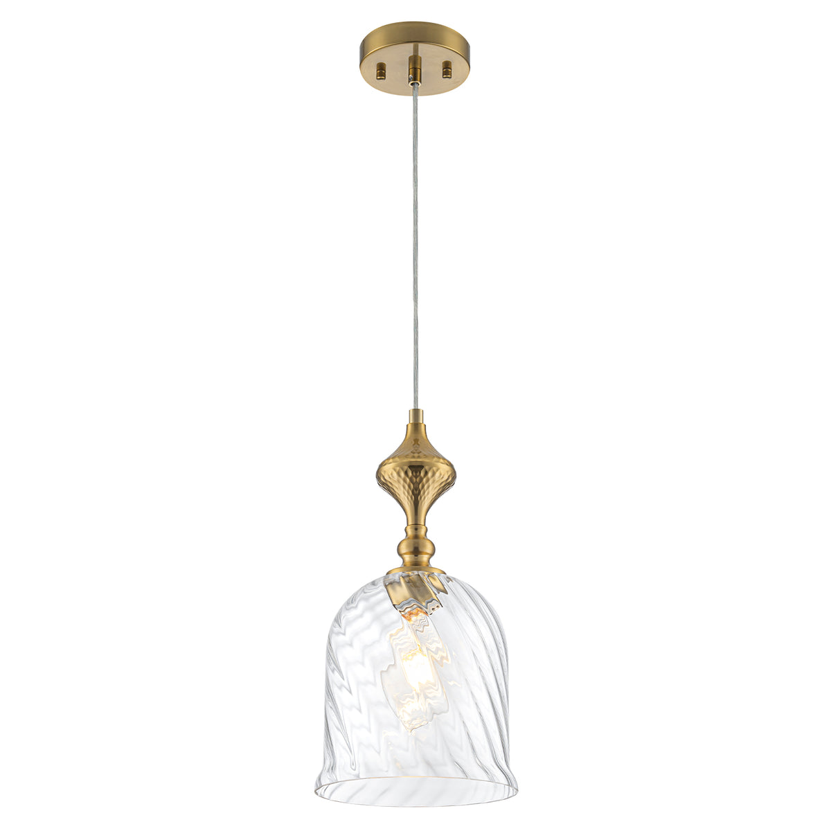 Clear Glass Pendant Light Textured Glass Hanging Light Kitchen Dining - product image 1 | Zenvolit