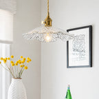 Modern Glass Pendant Light Clear Scalloped Glass Shade Dining Room - product image 1 | Zenvolit