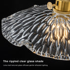Modern Glass Pendant Light Clear Scalloped Glass Shade Dining Room - product image 9 | Zenvolit