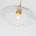 Modern Glass Pendant Light Clear Scalloped Glass Shade Dining Room - product image 11 | Zenvolit