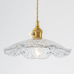 Modern Glass Pendant Light Clear Scalloped Glass Shade Dining Room - product image 12 | Zenvolit