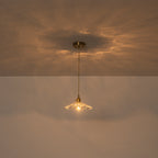 Modern Glass Pendant Light Clear Scalloped Glass Shade Dining Room - product image 13 | Zenvolit