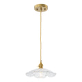 Modern Glass Pendant Light Clear Scalloped Glass Shade Dining Room - product image 15 | Zenvolit