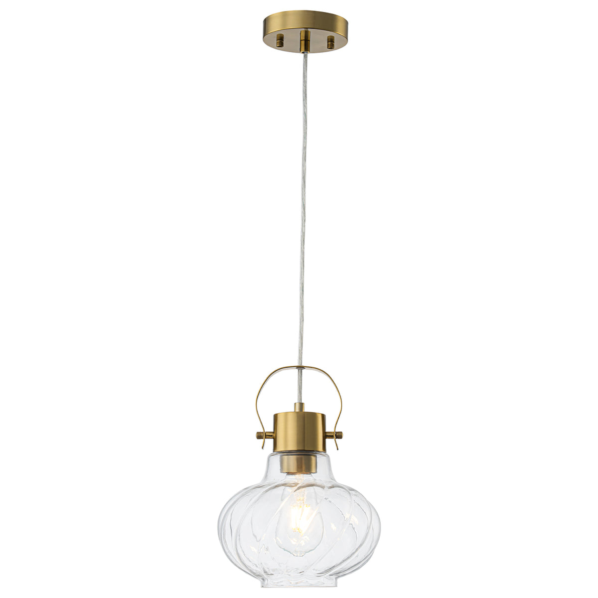 Glass Pendant Light Clear Vase Shaped Glass Shade Dining Room - product image 1 | Zenvolit