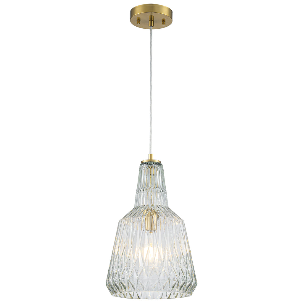 Glass Pendant Light Clear Textured Glass Vase Shade Kitchen Island - product image 1 | Zenvolit