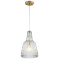 Glass Pendant Light Clear Textured Glass Vase Shade Kitchen Island - product image 1 | Zenvolit