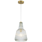 Glass Pendant Light Clear Textured Glass Vase Shade Kitchen Island - product image 1 | Zenvolit