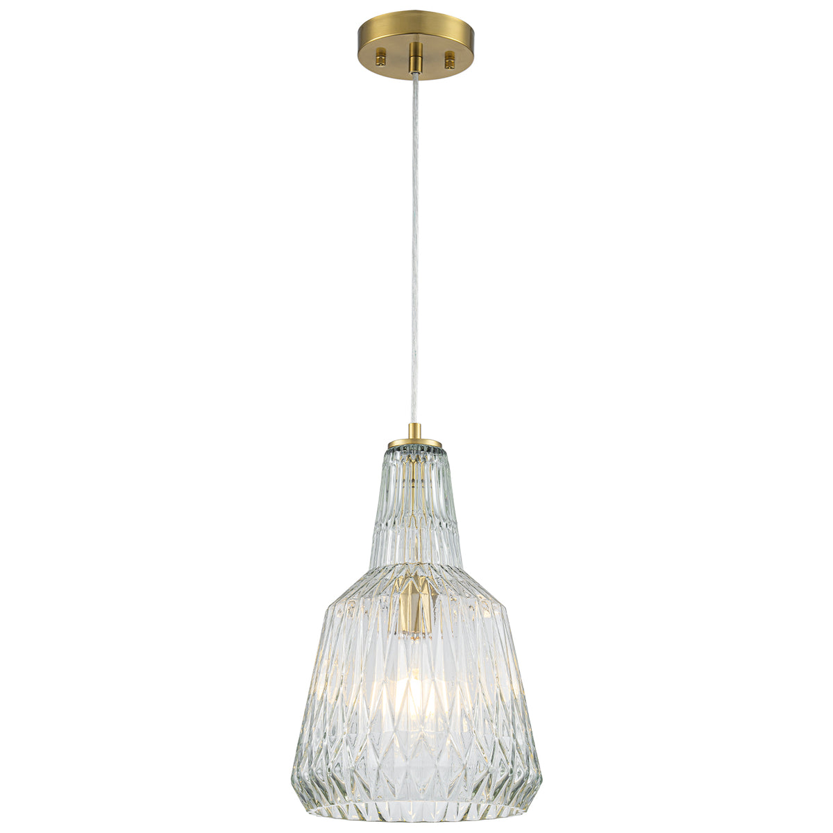 Glass Pendant Light Clear Textured Glass Vase Shade Kitchen Island - product image 1 | Zenvolit