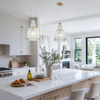 Glass Pendant Light Clear Textured Glass Vase Shade Kitchen Island - product image 3 | Zenvolit