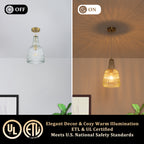 Glass Pendant Light Clear Textured Glass Vase Shade Kitchen Island - product image 7 | Zenvolit