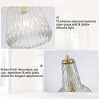 Glass Pendant Light Clear Textured Glass Vase Shade Kitchen Island - product image 8 | Zenvolit