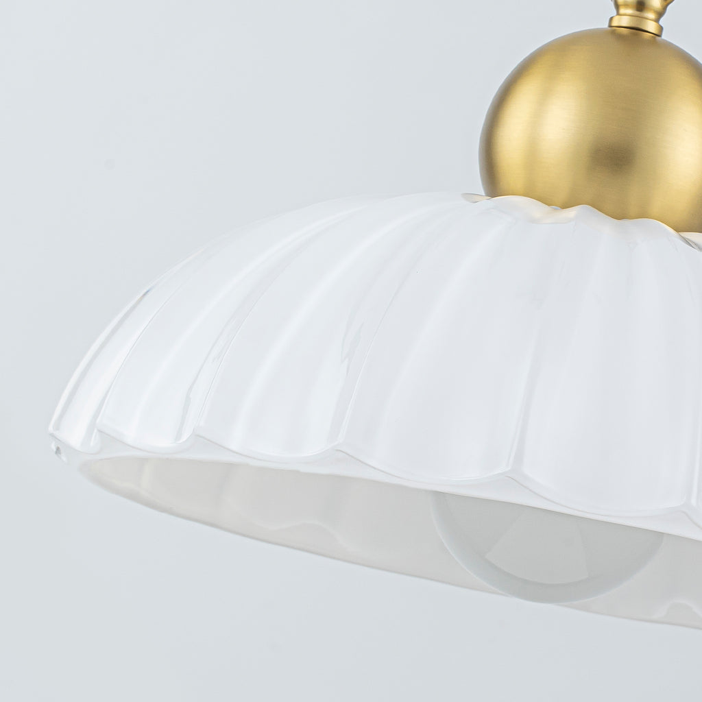 Modern Glass Pendant Lighting Ribbed Dome Shade Kitchen Island Light - product image 3 | Zenvolit