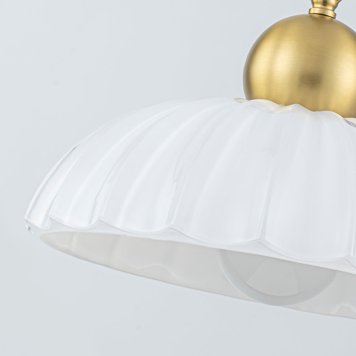Modern Glass Pendant Lighting Ribbed Dome Shade Kitchen Island Light - product image 3 | Zenvolit
