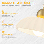 Modern Glass Pendant Lighting Ribbed Dome Shade Kitchen Island Light - product image 6 | Zenvolit