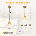 Modern Glass Pendant Lighting Ribbed Dome Shade Kitchen Island Light - product image 8 | Zenvolit