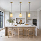 Modern Square Pendant Lighting Clear Glass Shade Geometric Kitchen - product image 3 | Zenvolit