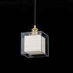 Modern Square Pendant Lighting Clear Glass Shade Geometric Kitchen - product image 8 | Zenvolit