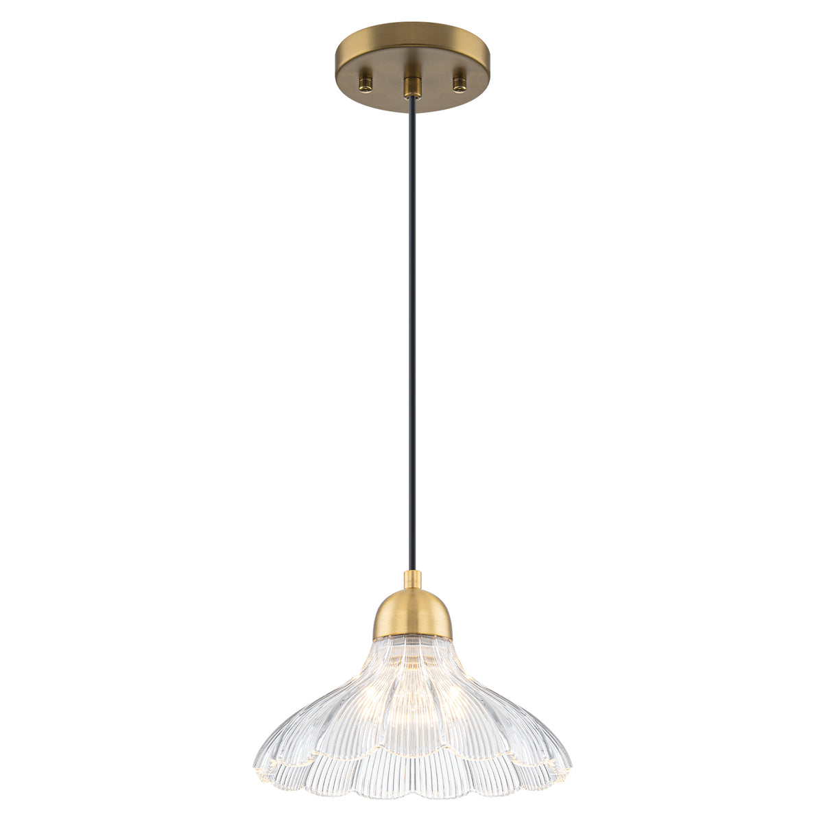 Modern Flower Pendant Light Floral Hanging Clear Petal Glass Shade - product image 1 | Zenvolit