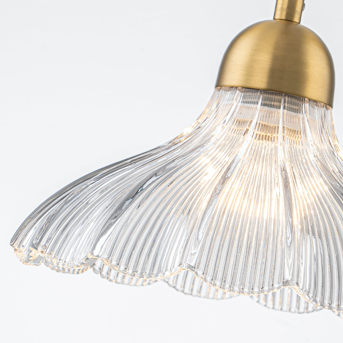 Modern Flower Pendant Light Floral Hanging Clear Petal Glass Shade - product image 4 | Zenvolit