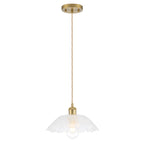 Mini Pendant Light Flared Corn Textured Clear Glass Adjustable Twisted - product image 1 | Zenvolit